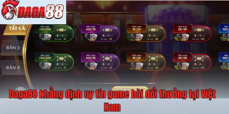 Daga88 khẳng định uy tín game bài đổi thưởng tại Việt Nam