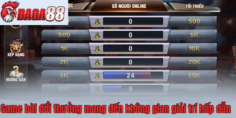 Game bài đổi thưởng mang đến không gian giải trí hấp dẫn