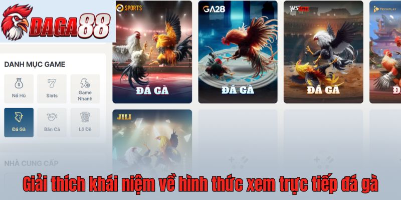 Giải thích khái niệm về hình thức xem trực tiếp đá gà