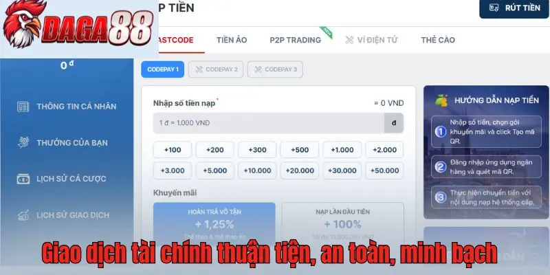 Giao dịch tài chính thuận tiện, an toàn, minh bạch