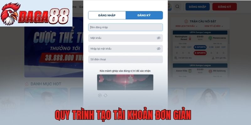 Quy trình tạo tài khoản đơn giản